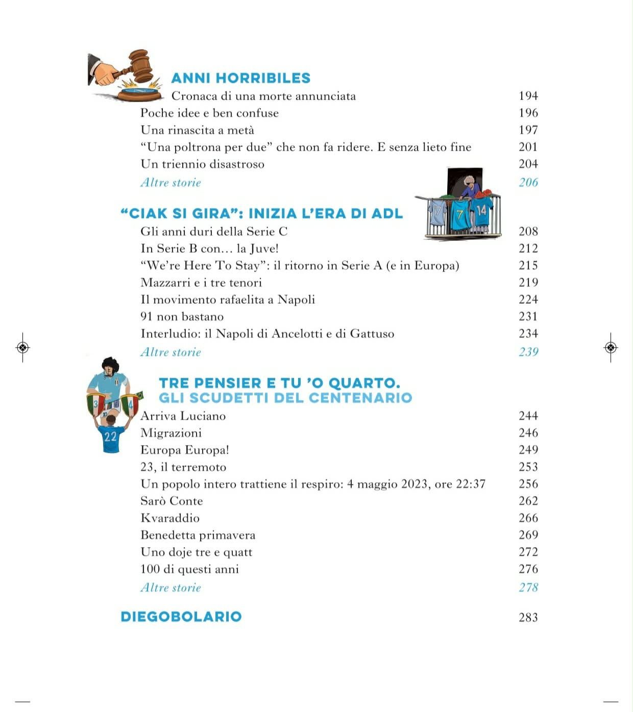 Quarta pagina del sommario del libro "Primo agosto pioveva" con elenco dei capitoli